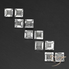 3.87ctw Natürlicher Weiß Topas, Quadrat, VVS-VS
