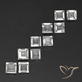 3.87 ct natürliche Weiß Topas-Edelsteine, Quadrat, VVS-VS