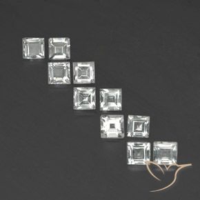 4.00ctw Natürlicher Warmweiß Topas, Quadrat, VVS-VS