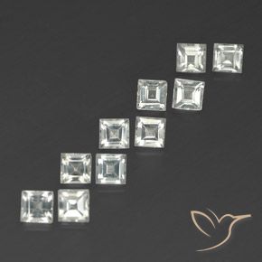 4.88 ct natürliche Warmweiß Topas-Edelsteine, Quadrat, VVS-VS