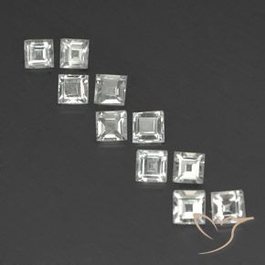 4.51ctw Natürlicher Warmweiß Topas, Quadrat, VVS-VS