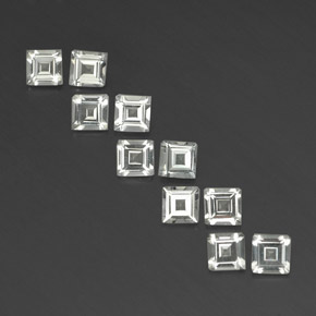  ct natürliche weißer Topas-Edelsteine, Quadrat, VVS-VS