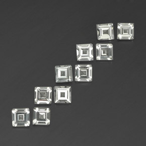  ct natürliche weißer Topas-Edelsteine, Quadrat, VVS-VS