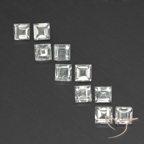 4.28ctw Natürlicher Warmweiß Topas, Quadrat, VVS-VS
