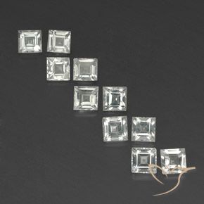 3.91ctw Natürlicher Warmweiß Topas, Quadrat, VVS-VS