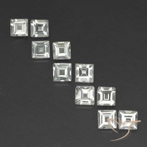 3.86ctw Natürlicher Warmweiß Topas, Quadrat, VVS-VS