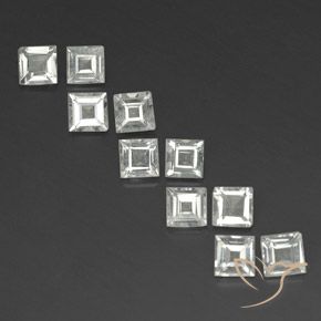 3.90ctw Natürlicher Warmweiß Topas, Quadrat, VS