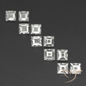 3.96ctw Natürlicher Warmweiß Topas, Quadrat, VS