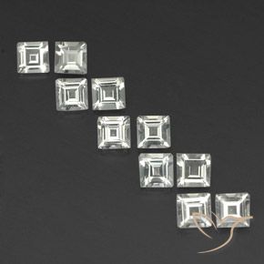 3.86ctw Natürlicher Warmweiß Topas, Quadrat, VVS-VS