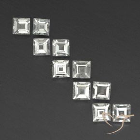 3.84ctw Natürlicher Warmweiß Topas, Quadrat, VVS-VS