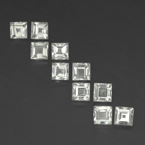  ct natürliche weißer Topas-Edelsteine, Quadrat, VVS-VS
