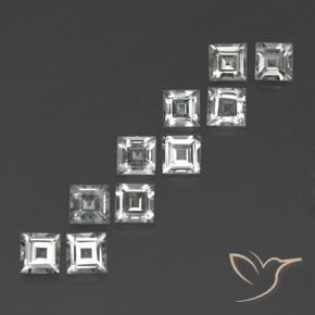 4.12 ct natürliche Klares Weiß Topas-Edelsteine, Quadrat, VS