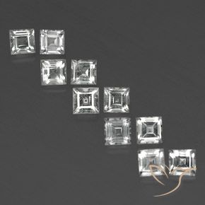 5.06ctw Natürlicher Klares Weiß Topas, Quadrat, VS