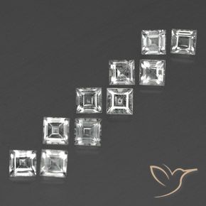 5.06 ct natürliche Klares Weiß Topas-Edelsteine, Quadrat, VS
