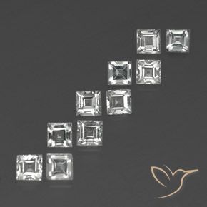 4.29 ct natürliche Klares Weiß Topas-Edelsteine, Quadrat, VS