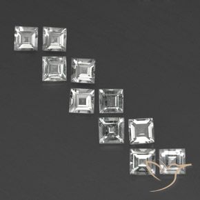 3.97ctw Natürlicher Warmweiß Topas, Quadrat, VS