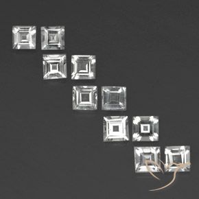 3.82ctw Natürlicher Klares Weiß Topas, Quadrat, VS