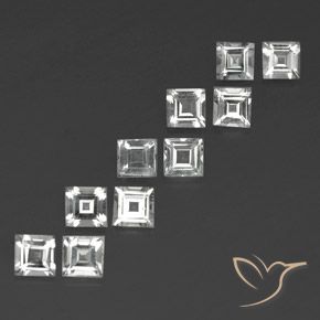 3.82 ct natürliche Klares Weiß Topas-Edelsteine, Quadrat, VS