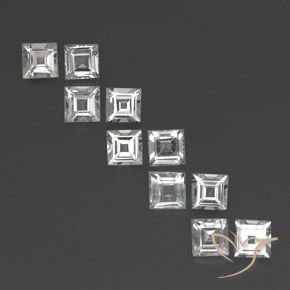 4.09ctw Natürlicher Warmweiß Topas, Quadrat, VS