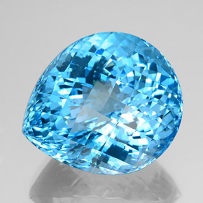 156,20 ctw natürlicher blauer Topas, Birnenform, VVS-VS