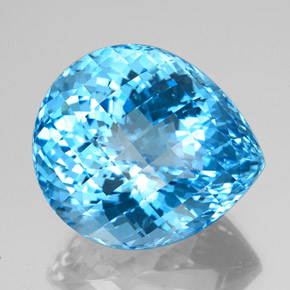 156,20 ctw natürlicher blauer Topas, Birnenform, VVS-VS