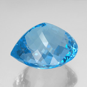 156,20 ctw natürlicher blauer Topas, Birnenform, VVS-VS