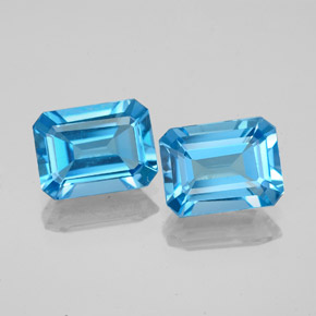  ct natürliche blauer Topas-Edelsteine, Smaragdschliff, VVS