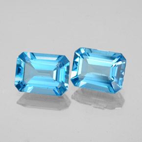  ct natürliche blauer Topas-Edelsteine, Smaragdschliff, VVS