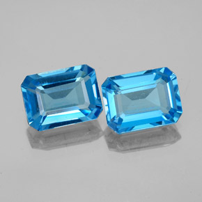 3,49 ct natürliche blauer Topas-Edelsteine, Smaragdschliff, VVS-VS