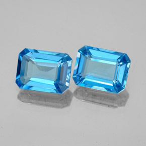 3,49 ct natürliche blauer Topas-Edelsteine, Smaragdschliff, VVS-VS