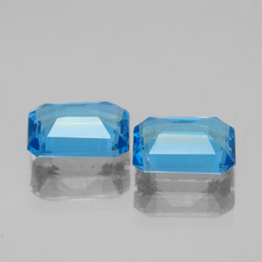 3,49 ct natürliche blauer Topas-Edelsteine, Smaragdschliff, VVS-VS