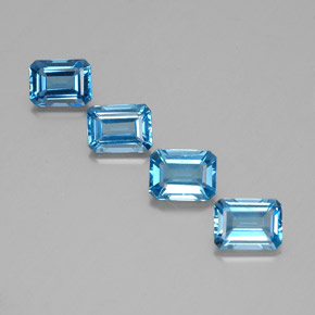 7,07 ct natürliche blauer Topas-Edelsteine, Smaragdschliff, VVS