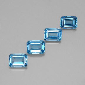 7,07 ct natürliche blauer Topas-Edelsteine, Smaragdschliff, VVS