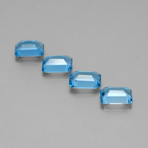 7,07 ct natürliche blauer Topas-Edelsteine, Smaragdschliff, VVS