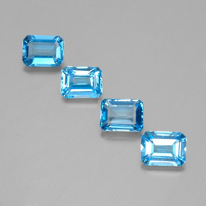  ct natürliche blauer Topas-Edelsteine, Smaragdschliff, VVS