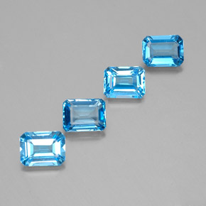  ct natürliche blauer Topas-Edelsteine, Smaragdschliff, VVS