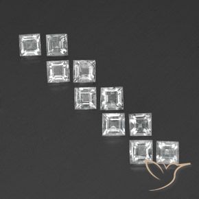 3.98ctw Natürlicher Weiß Topas, Quadrat, VVS-VS