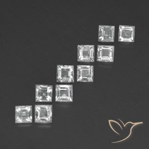 3.98 ct natürliche Weiß Topas-Edelsteine, Quadrat, VVS-VS