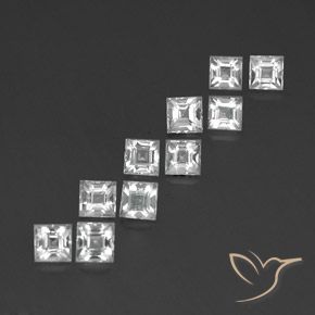 4.36 ct natürliche Weiß Topas-Edelsteine, Quadrat, VVS-VS