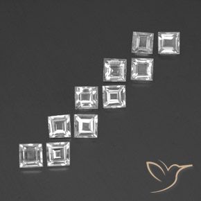 3.47 ct natürliche Weiß Topas-Edelsteine, Quadrat, VVS-VS