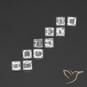 3.35 ct natürliche Weiß Topas-Edelsteine, Quadrat, VVS-VS