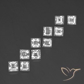 3.87 ct natürliche Klares Weiß Topas-Edelsteine, Quadrat, VVS-VS