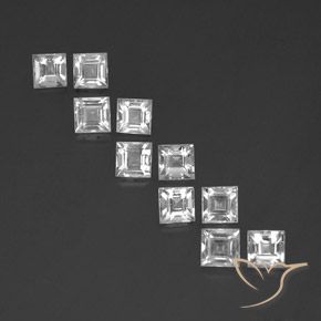 4.13ctw Natürlicher Klares Weiß Topas, Quadrat, VS