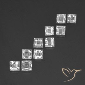 4.13 ct natürliche Klares Weiß Topas-Edelsteine, Quadrat, VS