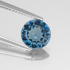 1,75 ctw natürlicher blauer Topas, Rundschliff, SI