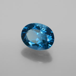 2,02 ctw natürlicher blauer Topas, Oval Schliff, VVS