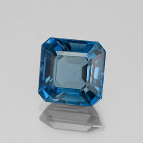 3,03 ctw natürlicher blauer Topas, Smaragdschliff, VVS