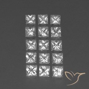 3.79 ct natürliche Weiß Topas-Edelsteine, Quadrat, VS-SI