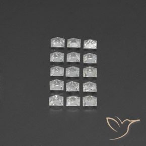 3.82 ct natürliche Weiß Topas-Edelsteine, Quadrat, VS-SI