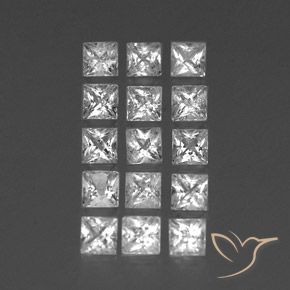 3.89 ct natürliche Klares Weiß Topas-Edelsteine, Quadrat, VS-SI